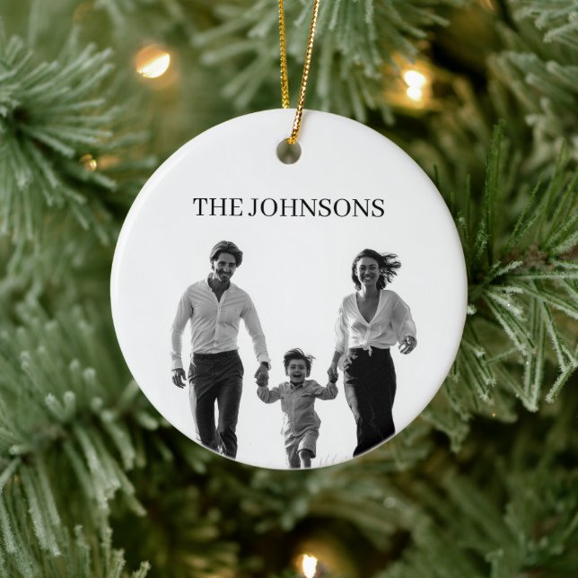 Presente de Enfeite de Natal com Foto da Família (Árvore)
