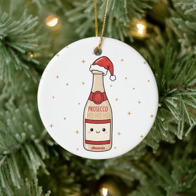 Presente de enfeite de Natal engraçado Prosecco Ho (Árvore)