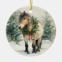 Presente de Enfeites de natal de Cavalo de Fjord P