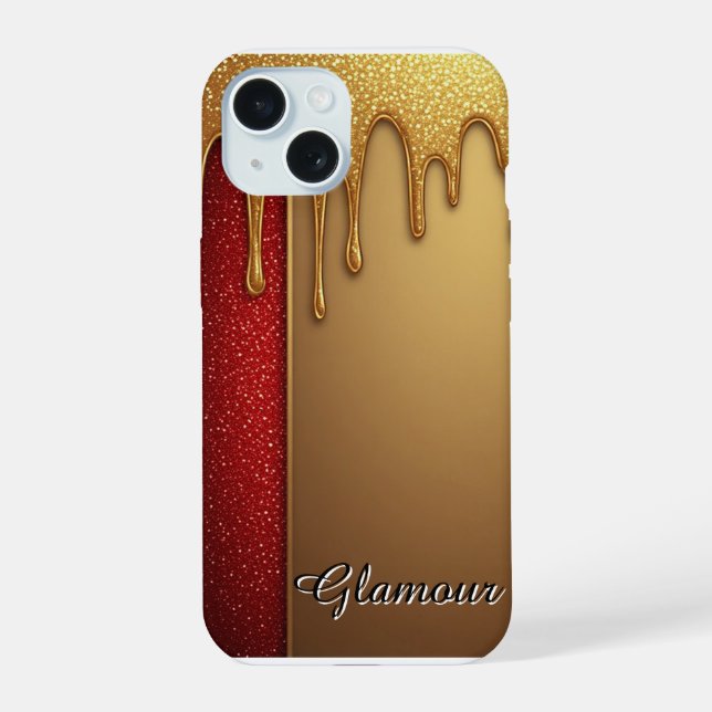 Presente de Férias Glam Vermelho Brilhante Dourado (Verso)