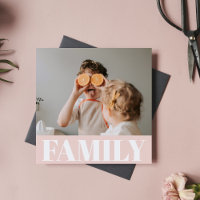 Presente de Foto da Família Rosa Moderno Pastel