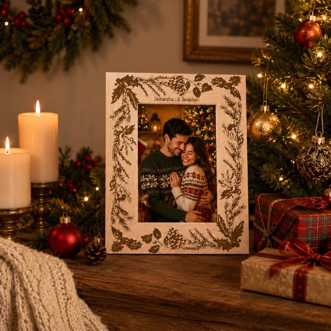 Presente de Foto de Natal de Casal com Nome Person (Criador carregado)