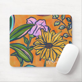 Presente de Mousepad de Jardim Floral Vibrante 