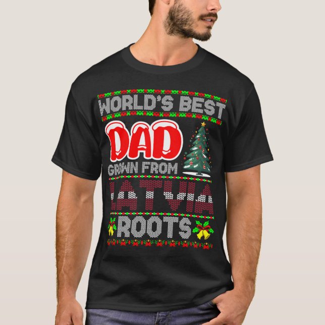 Presente de Natal do Papai Letônia Ideia Suéter Fe (Frente)