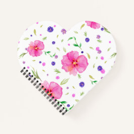 Presente de notebook com arte aquosa floral