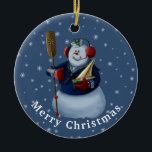 Presente de Ornamento do marinho Snowman<br><div class="desc">presente de ornamento do marinheiro marinho do artista Bill Abbott.</div>