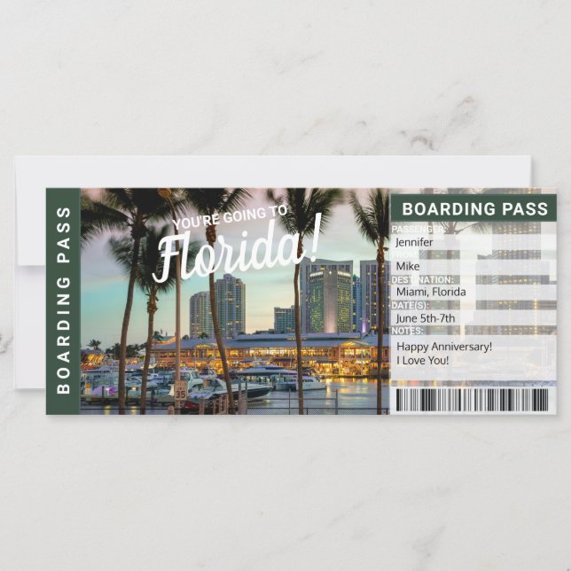 Presente de Passagem de Viagem para Férias na Flór (Frente)