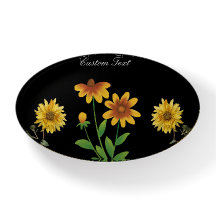 Presente de Peso de Papel de Vidro Floral Amarelo