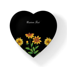 Presente de Peso de Papel de Vidro Floral Amarelo