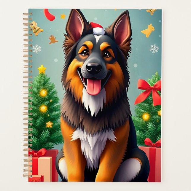 Presente de planejador de Natal com cachorro fofo  (Frente)