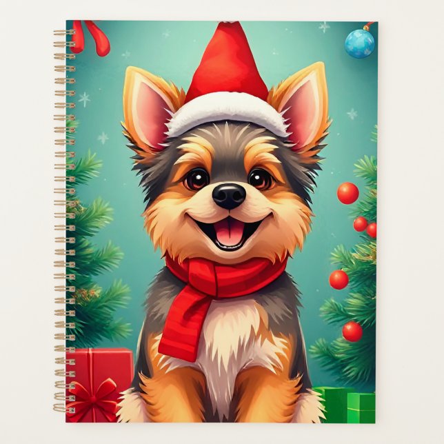 Presente de planejador de Natal de cachorro de des (Frente)
