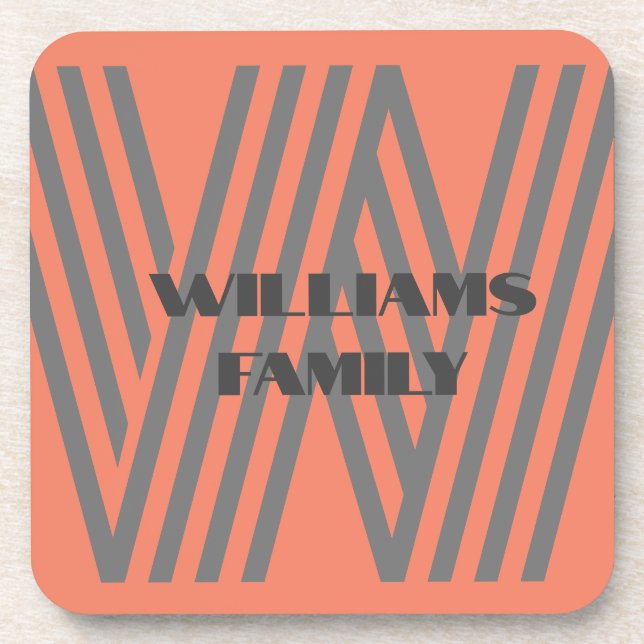 PRESENTE DE porta copos de plástico Duro MONOGRAM  (Frente)