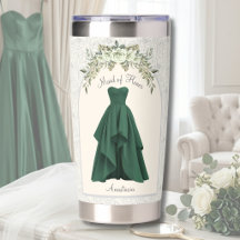 Presente de Proposta de Dama de Honra Verde Flores