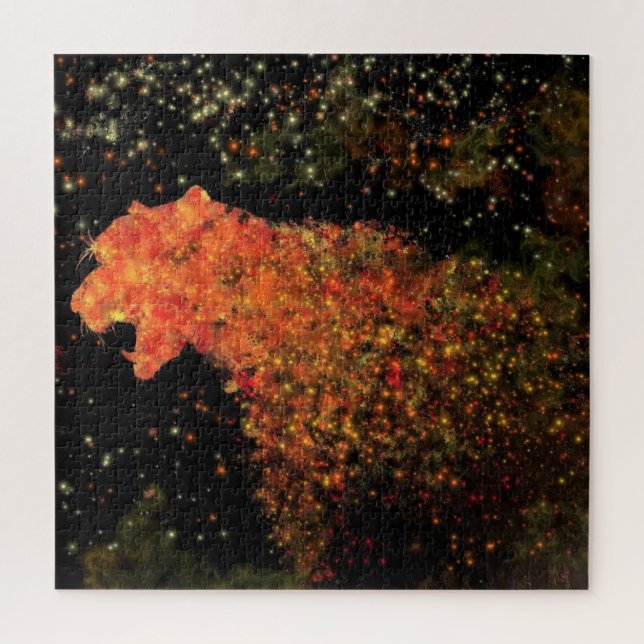 Presente de Quebra-cabeça de Tigre de Espaço - Pin (Vertical)