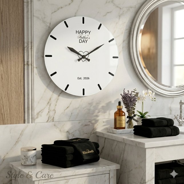 Presente de Relógio Grande do Dia dos Pais para Pa (Fathers Day Large Clock Gift for Proud Dad Decor)