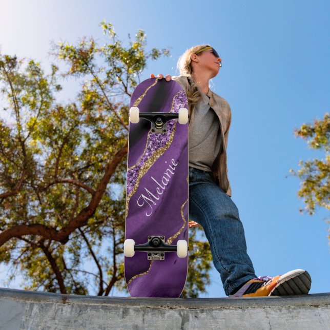 Presente de skate de nome personalizado Dourado Ag (Ao ar livre 1)