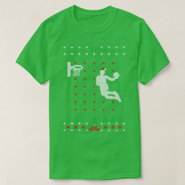 Presente de Suéter de Natal Feio de Basquete (Frente do Design)