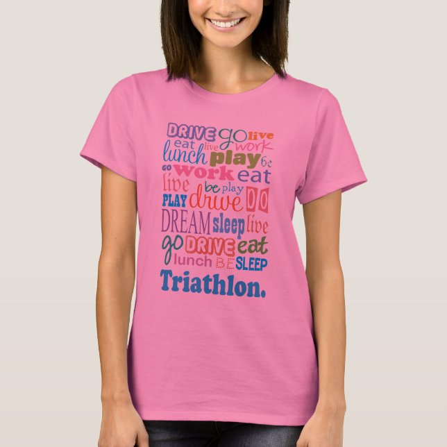 Presente de Triathlete para o t-shirt da mulher (Frente)