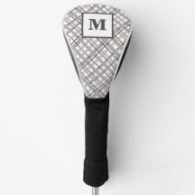 Presente de Xadrez Monograma Vermelho Cinza Prata