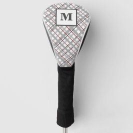 Presente de Xadrez Monograma Vermelho Cinza Prata
