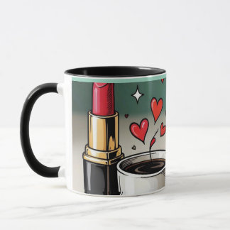Presente de Xícara Estética de Maquiagem e Café pa