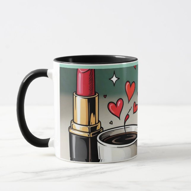 Presente de Xícara Estética de Maquiagem e Café pa (Esquerda)
