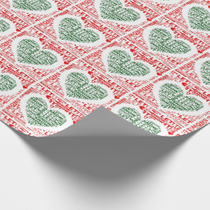 Presente Deixe-o nevar o papel de molhar o coração vermelho