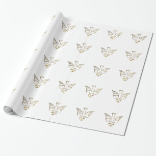 Presente Descida dourada do papel de envolvimento do