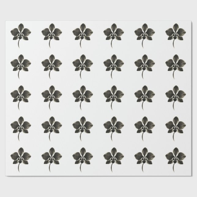Presente Desenho de Linha Orquídea - Papel de Enrolamento F (Aberto)