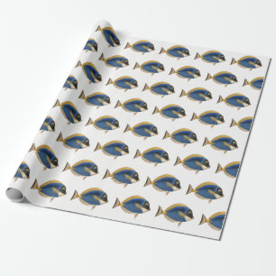 Presente Desenho de peixe tropical vintage em papel de seda