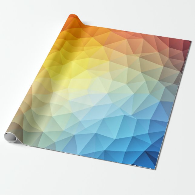 Presente Design poligonal do teste padrão no papel de (Desenrolado)