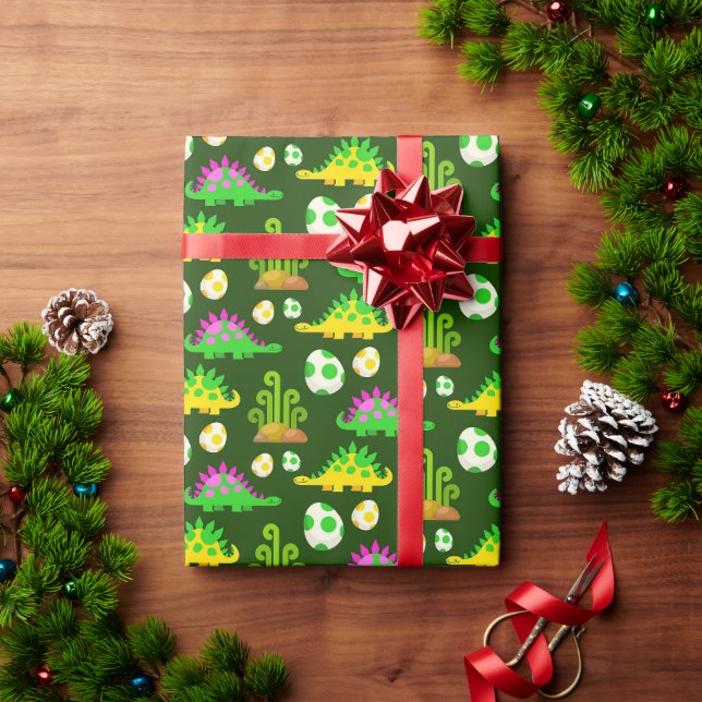 Presente Dinossauros! Papel de empacotamento (Presente de Natal)