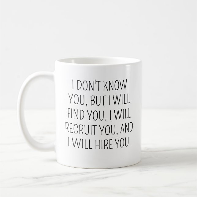 Presente Divertido para Recrutador, Caneca de Café (Esquerda)