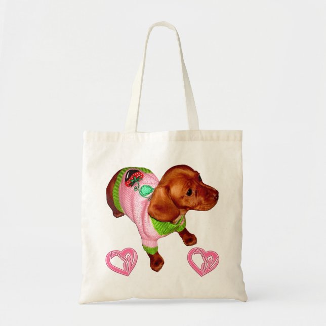 Presente do Dachshund para o bolsa do costume dos (Frente)