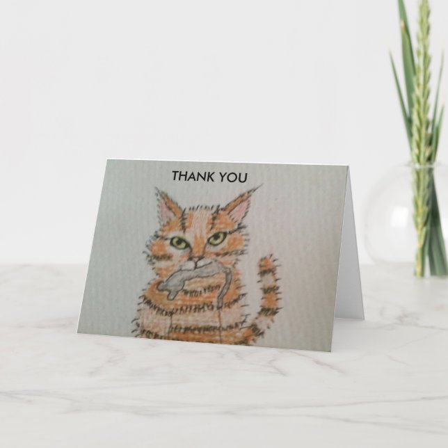 Presente do Gato - Cartões de agradecimentos (Frente)