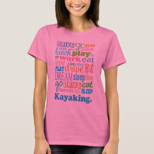 Presente do Kayaker para o t-shirt da mulher