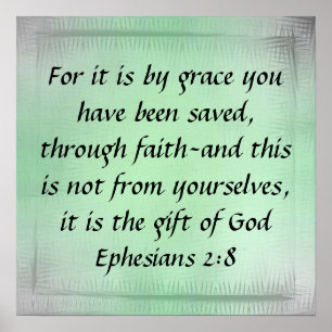 Presente do poster do 2:8 de Ephesians do verso da