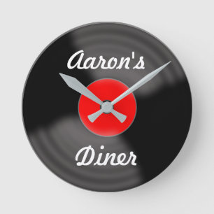 Presente do relógio de parede do registro vermelho