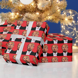 PRESENTE DONALD TRUMP BEIJA PAPEL DE EMBALAGEM DE NATAL