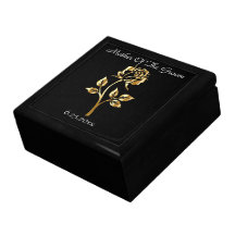 Dourada Rosa-Mãe Da Caixa De Memento Do Groom