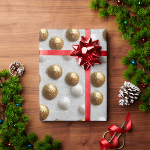 Presente Dourado e branco papel de enrolamento de ornamento