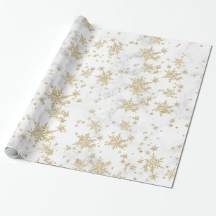 Presente Dourado Flocos de Neve Papel Branco de Molho de Má