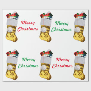 Presente Dourado papel de enrolamento de natal