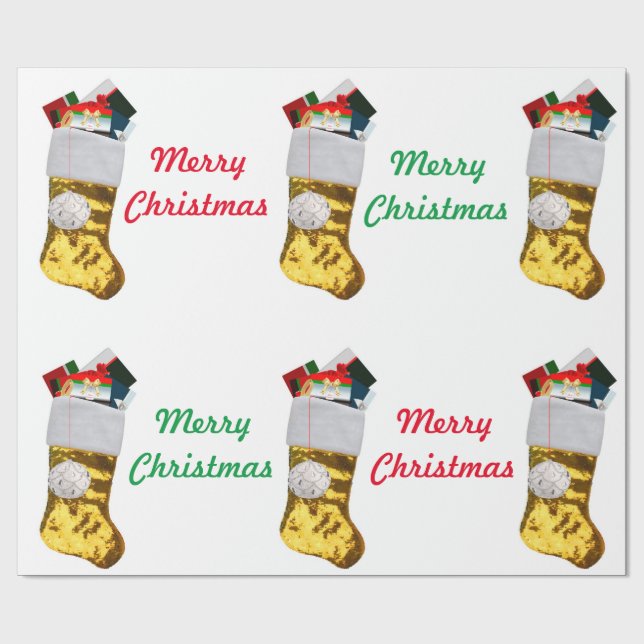 Presente Dourado papel de enrolamento de natal (Aberto)