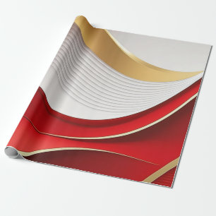 Presente Dourado papel de moldagem de padrão ondulado branc