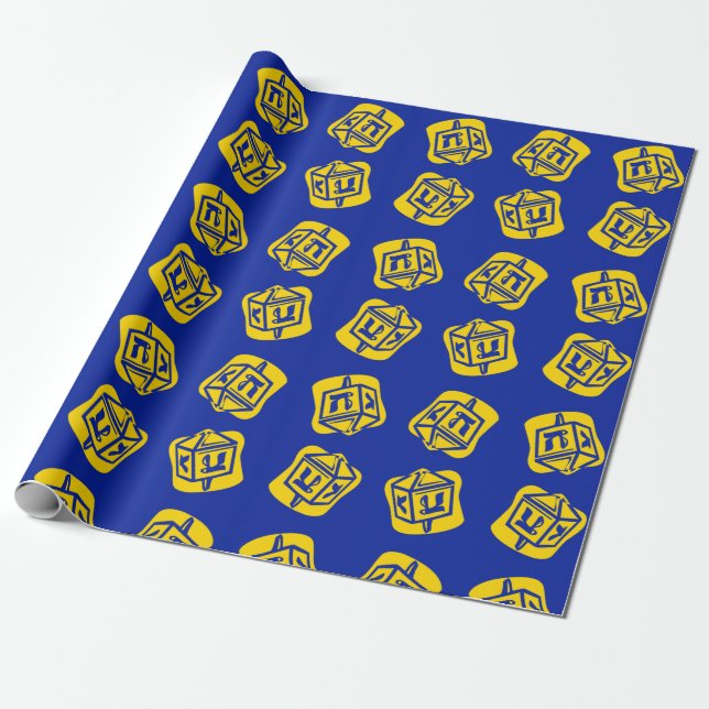 Presente Dourado papel de moldagem do Dreidel (Desenrolado)
