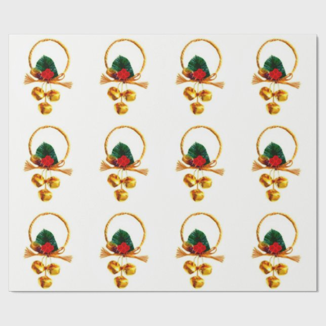 Presente Dourados Sinos E Papel De Molho Holly (Aberto)