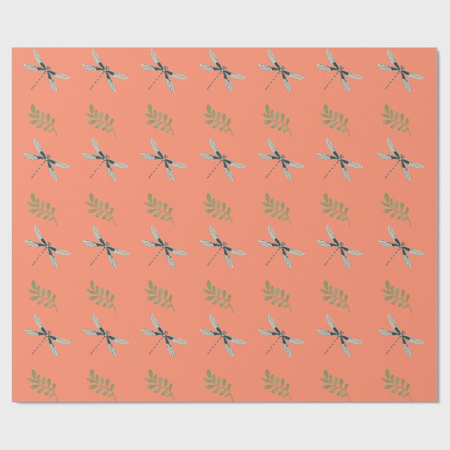 Presente Dragonfly Delight: Papel de Enrolamento Coordenado (Aberto)