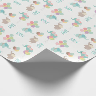 Presente Elefantes com papel de envolvimento do bebê dos