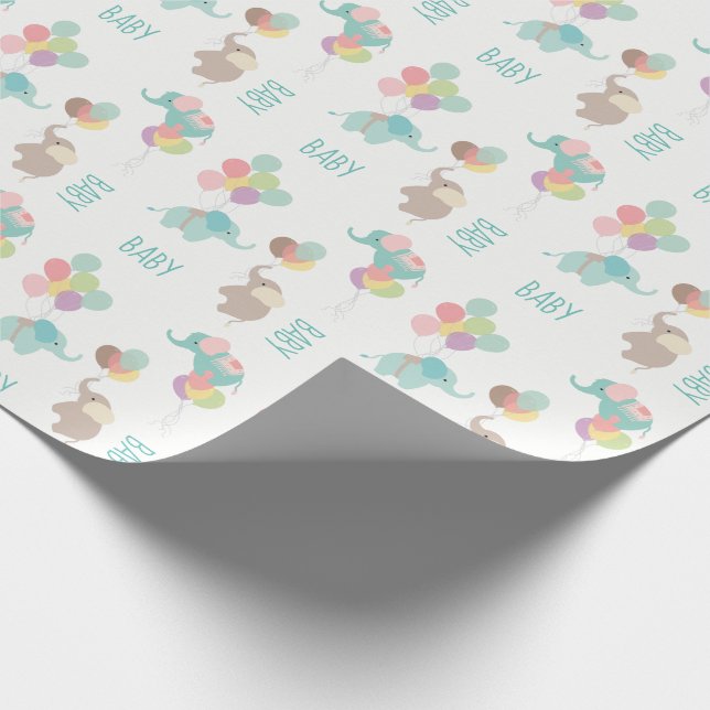 Presente Elefantes com papel de envolvimento do bebê dos (Ponta)